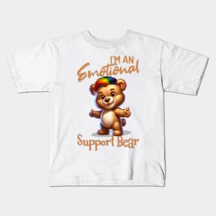 I Am An Emotional Support Bear Pride LGBT Free Hugs Kids T-Shirt